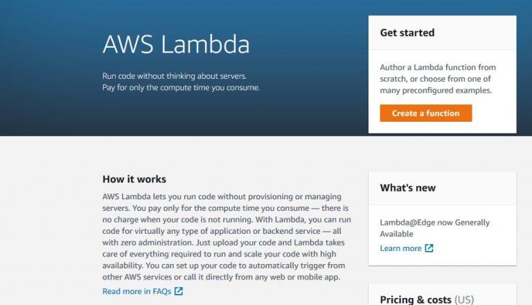 Serverless Future: Creating your first AWS Lambda function – Ecomm ...