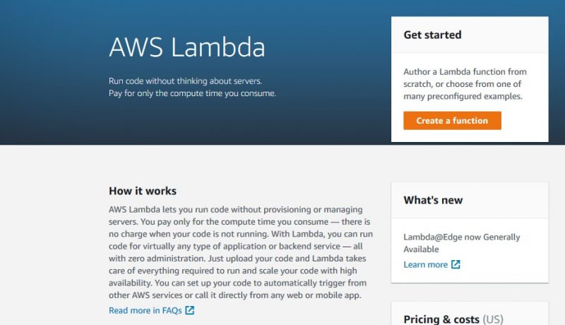 Serverless Future: Creating your first AWS Lambda function – Ecomm ...